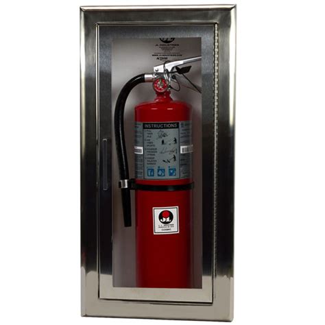 fully recessed stainless steel fire extinguisher cabinet|partially recessed fire extinguisher cabinets.